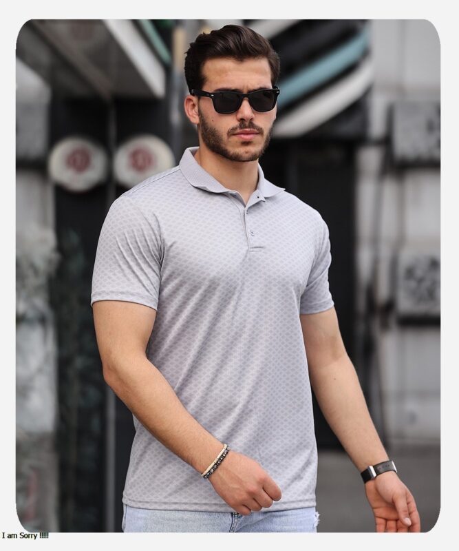 Mens Style Mikro Polo Yaka Desenli Tişört