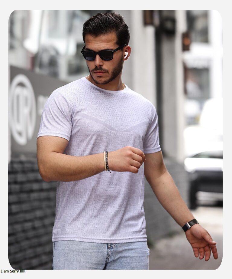 Mens Style Mikro Desenli Sıfır Yaka Tişört